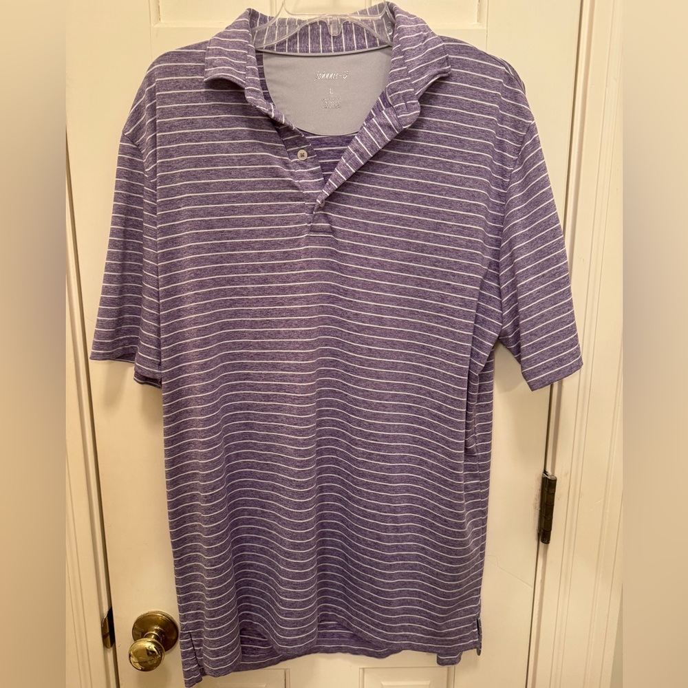 Johnnie-O Men's Purple Striped Polo Shirt